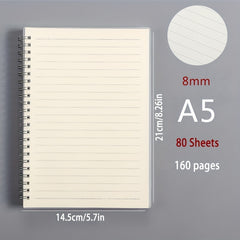 Coil Minimalist Student Notebook Blank Grid Spiral Work Notebook B5