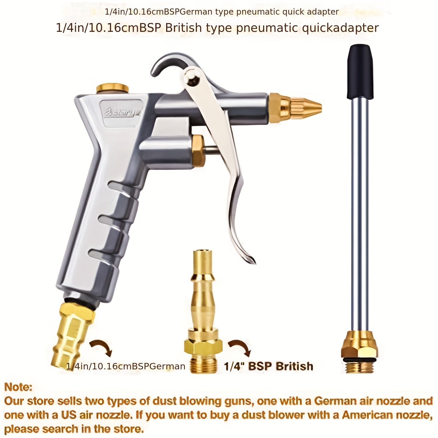 Air Compressor Dust Collector Blowing Gun with Extended Nozzle