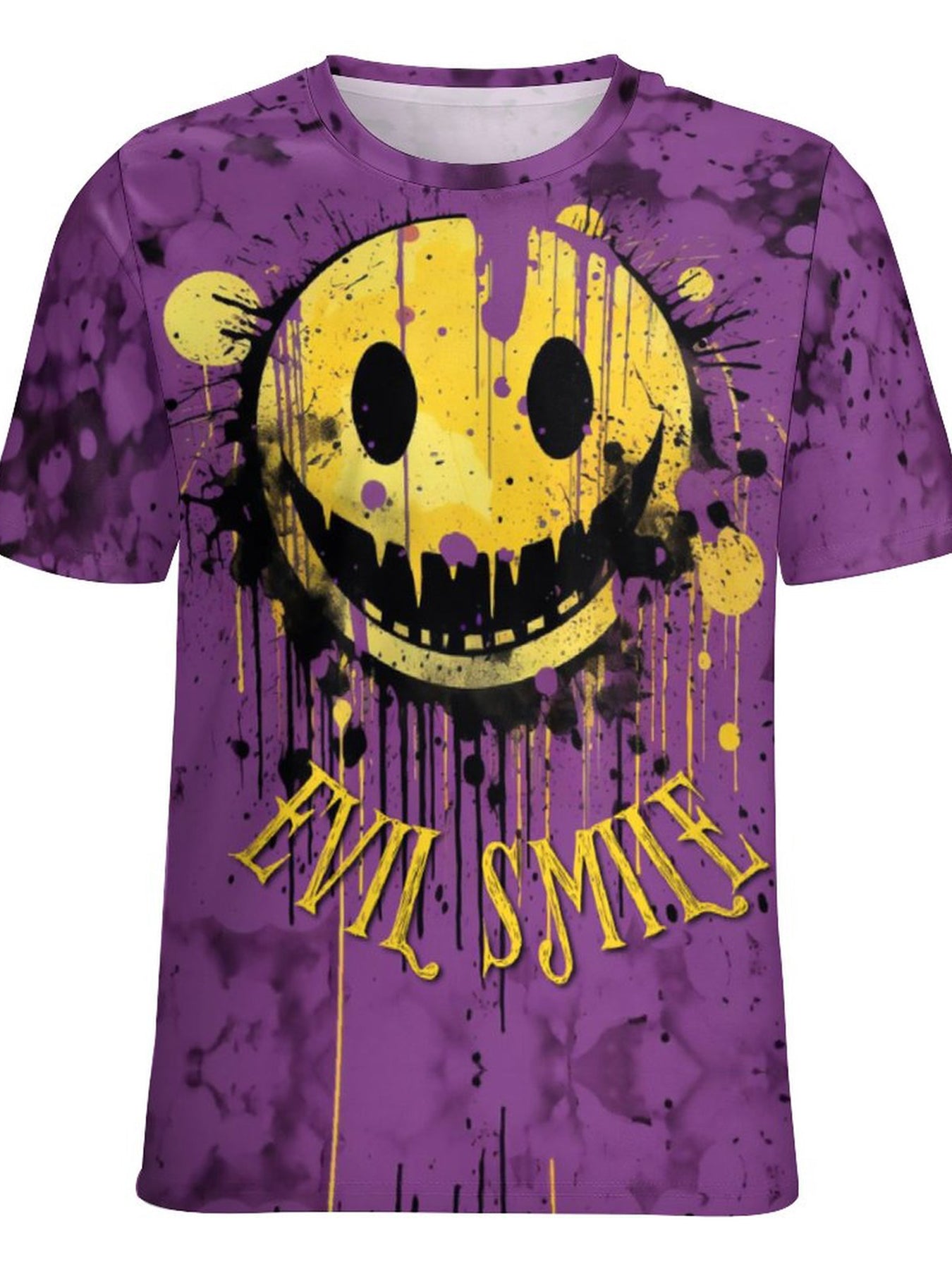 Men's 3D Graffiti Smile Graphic T shirt Casual Breathable Tee For Outdoor