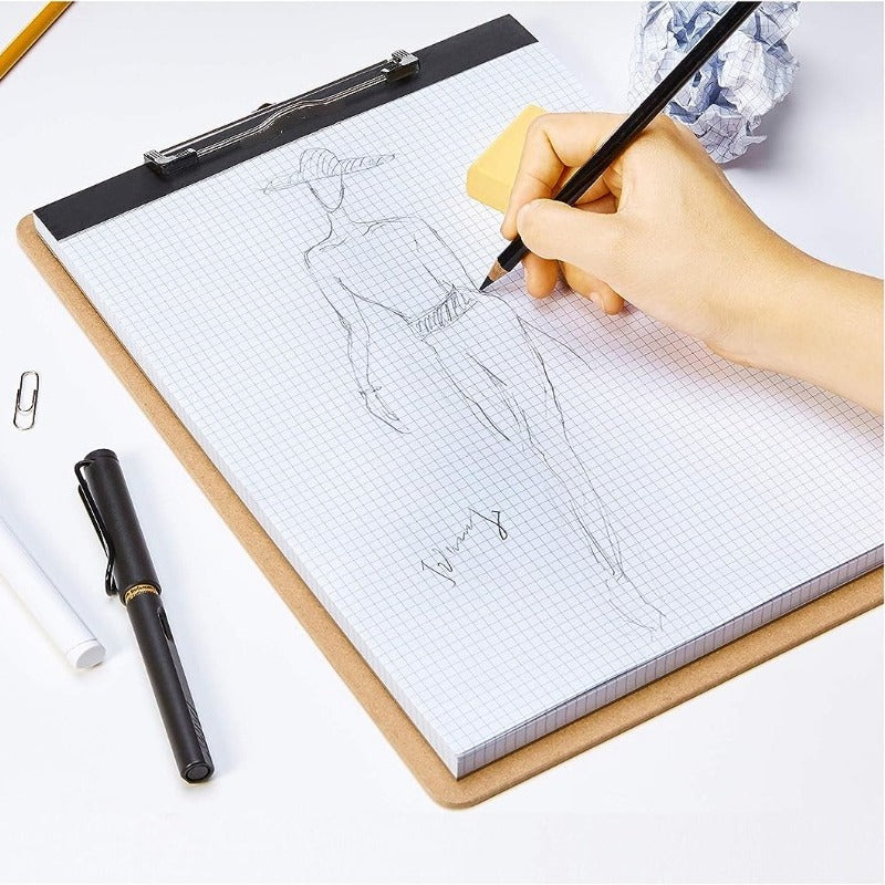 2pcs A4 Hardboard Office Clipboards Strong Paper Clips Durable Document Holder