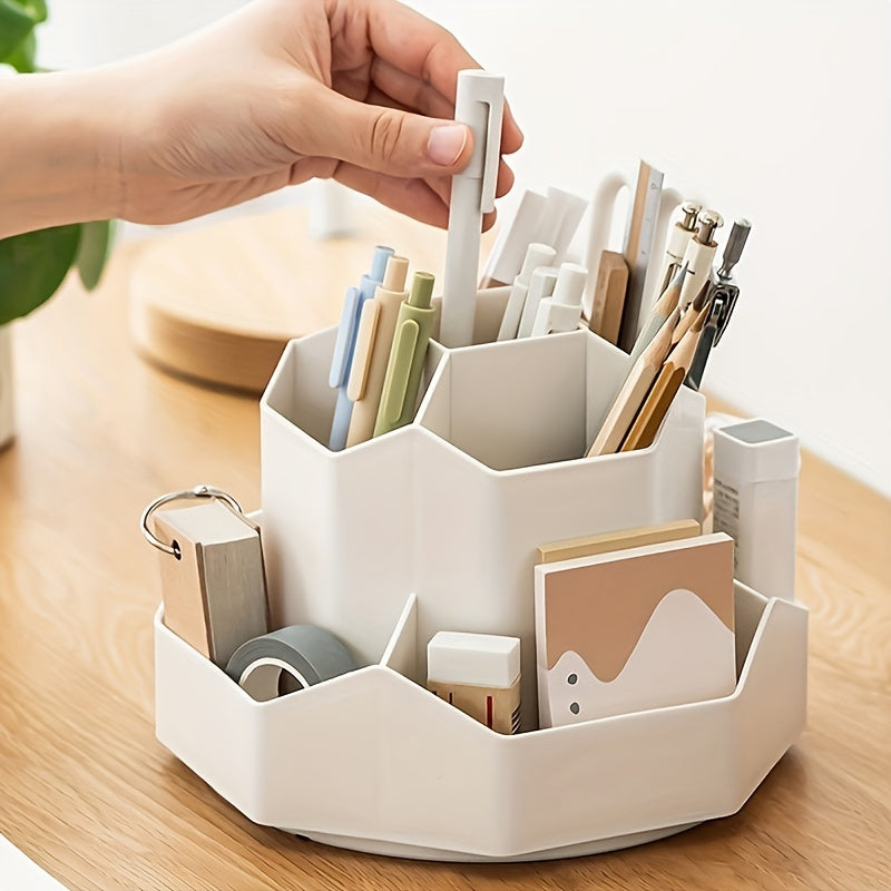 Rotatable Desktop Organizer Pen Holder Office Stationery Storage Box