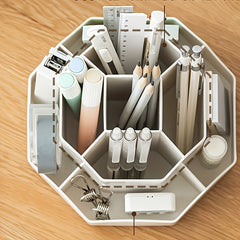 Rotatable Desktop Organizer Pen Holder Office Stationery Storage Box