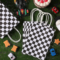 12pcs Checkered Racing Treat Bags Race Car Party Favors Bag