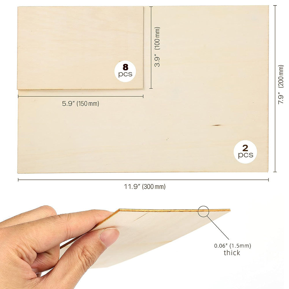 10pcs Basswood Wood Chip Set DIY Building Model Materials Painting Boards