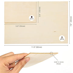 10pcs Basswood Wood Chip Set DIY Building Model Materials Painting Boards