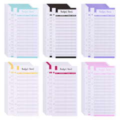 6 Pack Budget Replacement Sheets, A6 Size, 6 Holes, Expense Tracking Cards