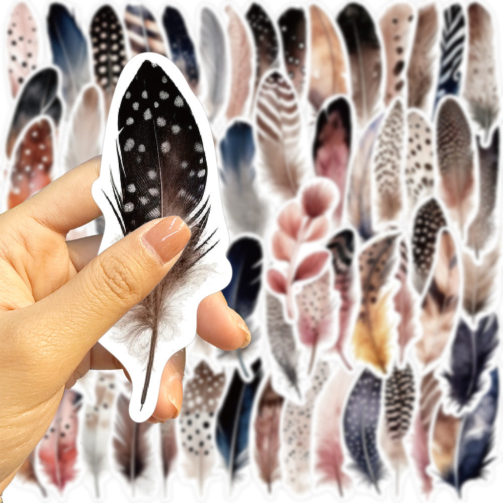 Colorful Feather Sticker Set Scrapbook DIY Journal Arts Project Collages