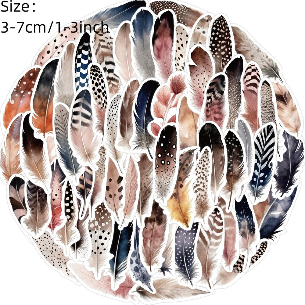 Colorful Feather Sticker Set Scrapbook DIY Journal Arts Project Collages