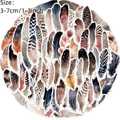 Colorful Feather Sticker Set Scrapbook DIY Journal Arts Project Collages
