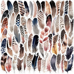 Colorful Feather Sticker Set Scrapbook DIY Journal Arts Project Collages