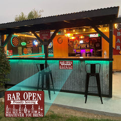 1pc Wooden Decorative Bar Entrance Signs Christmas Decoration with Tape