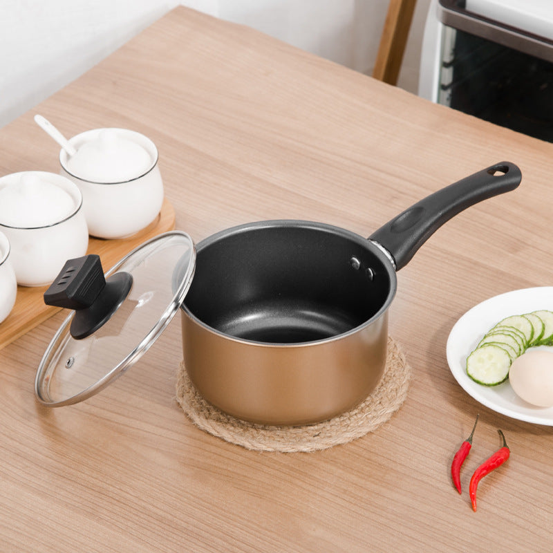 3 Pcs Nonstick Cookware Set with Glass Lid for Induction Cooker