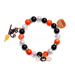 Halloween Bracelet Spooky Pumpkin Stretch Beaded Bracelet