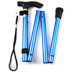 Foldable Lightweight Walking Stick Portable Trekking Pole Adjustable Height