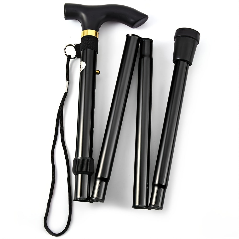 Foldable Lightweight Walking Stick Portable Trekking Pole Adjustable Height