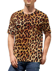 Men's 3D Leopard Print T shirt Casual Stretch Tee