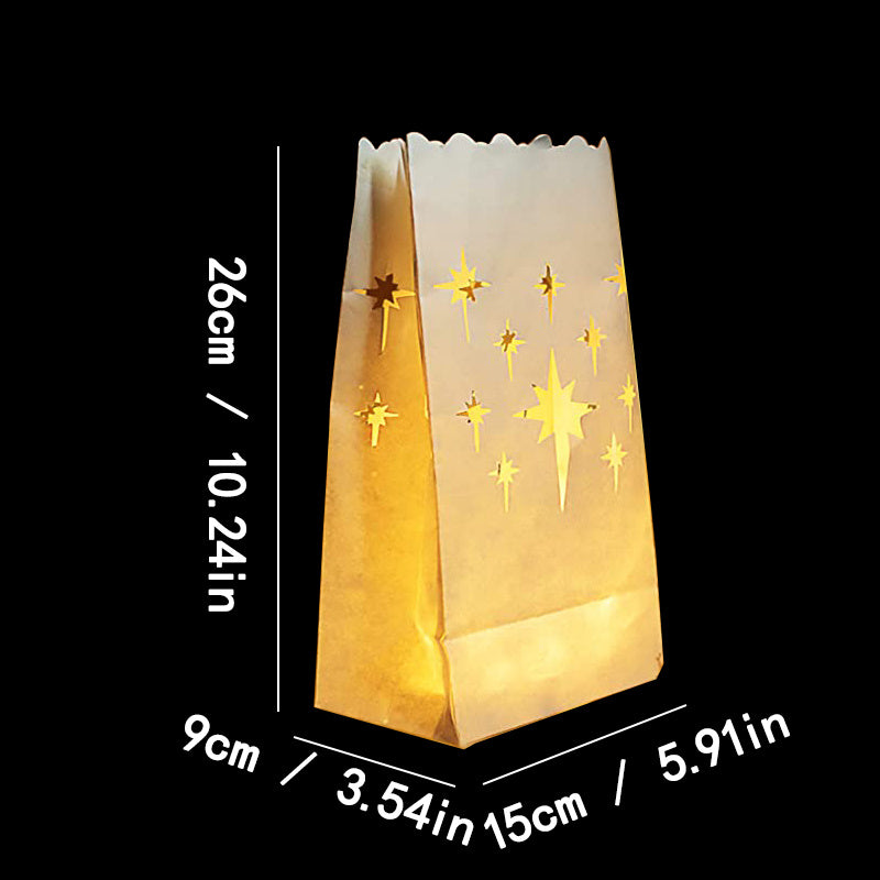 20pcs Christmas Luminary Bags Stars Flame Resistant Candle Bags