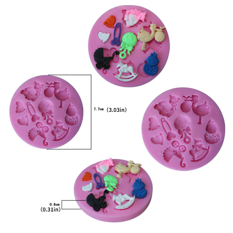 1pc Baby Stuff Fondant Mold 3D Silicone Mold Candy Mold for Cake Decorating