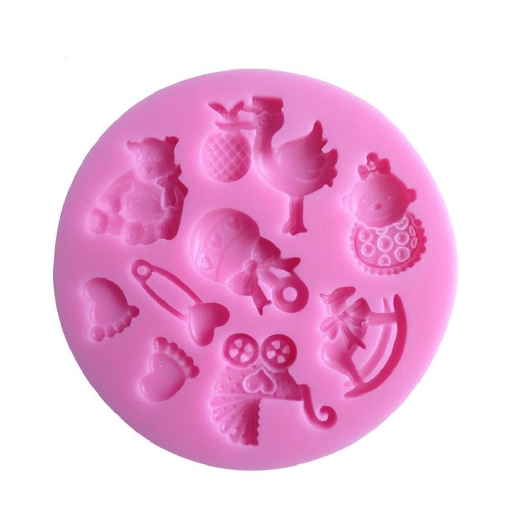 1pc Baby Stuff Fondant Mold 3D Silicone Mold Candy Mold for Cake Decorating