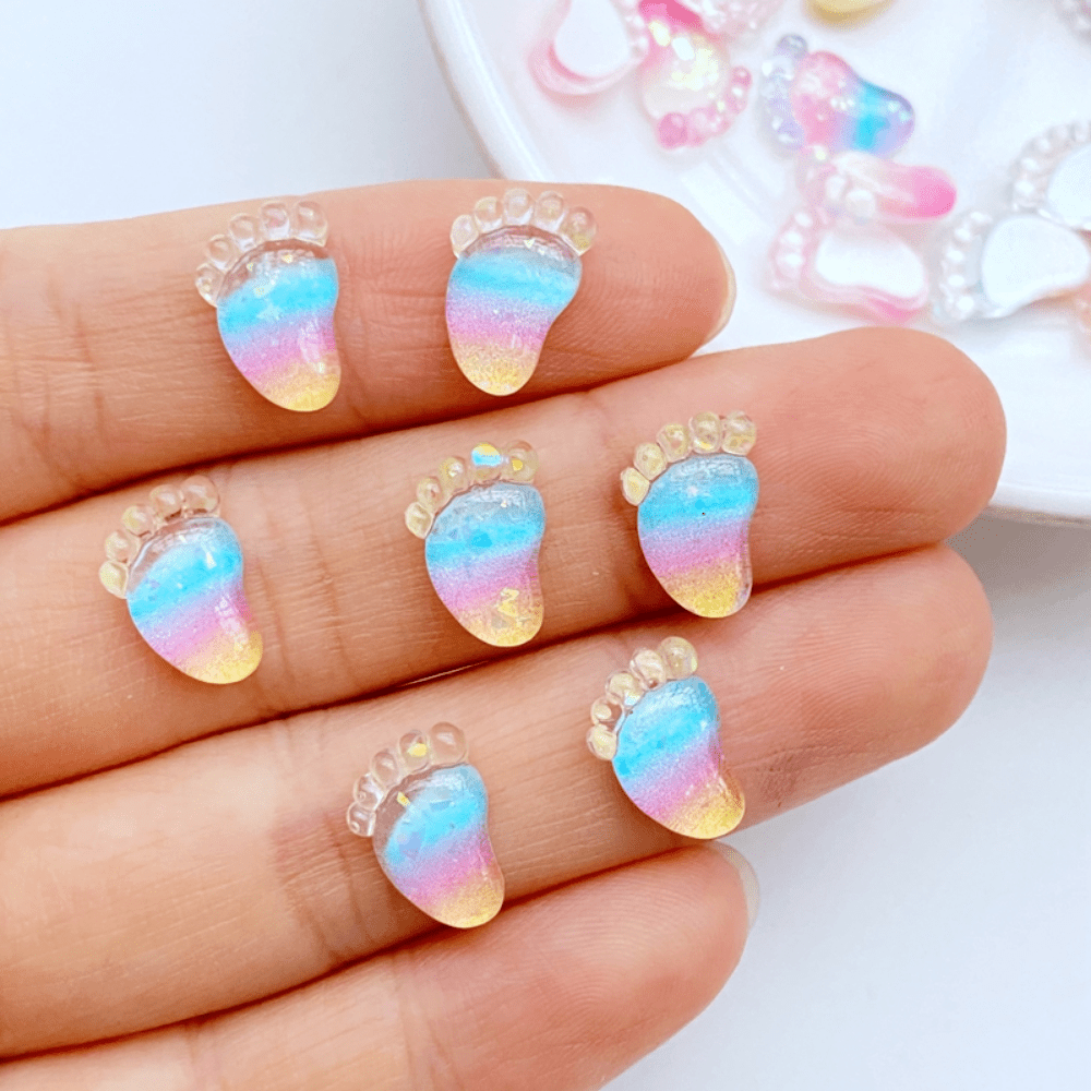 Mini Little Feet Resin Figurine Crafts Flat back Ornament Jewelry Making