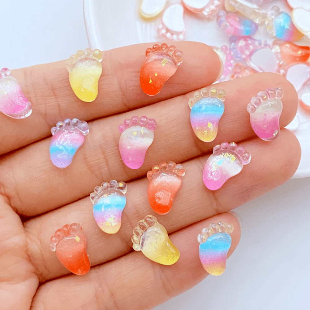 Mini Little Feet Resin Figurine Crafts Flat back Ornament Jewelry Making