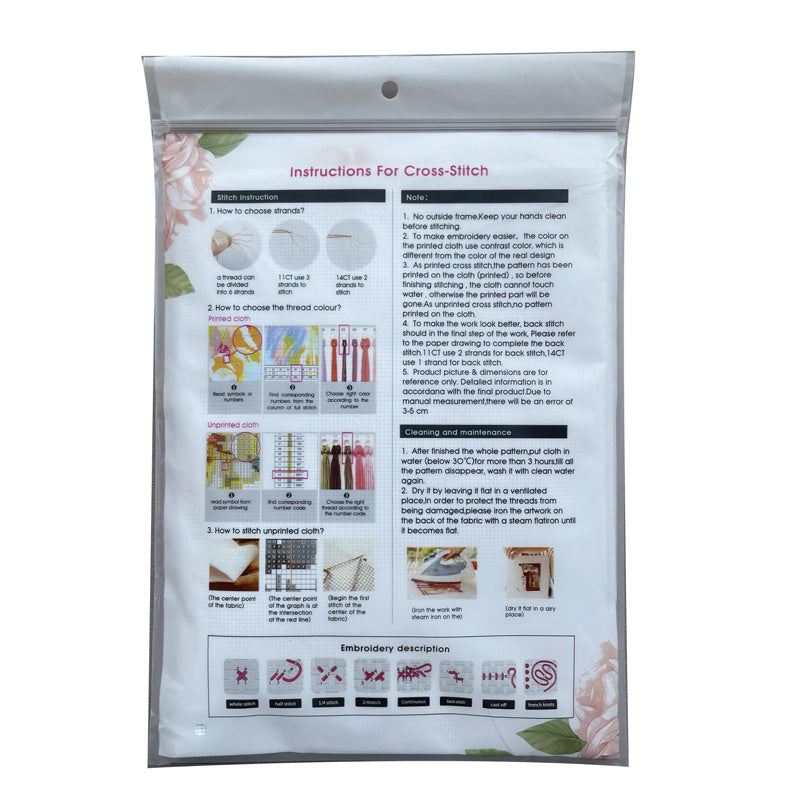 Lily Cross Flowers Cross Stitch Kit 14ct Fabric Embroidery DIY Needlework
