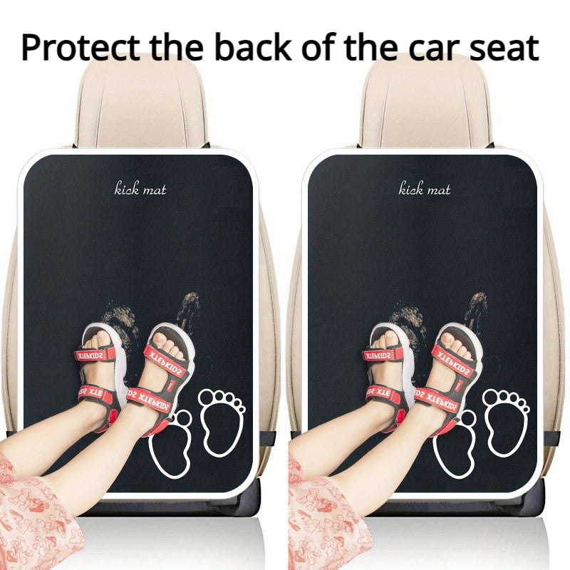 2pcs Waterproof Car Kick Mats & 1pc Car Seat Protection Pad