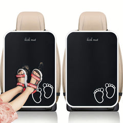 2pcs Waterproof Car Kick Mats & 1pc Car Seat Protection Pad
