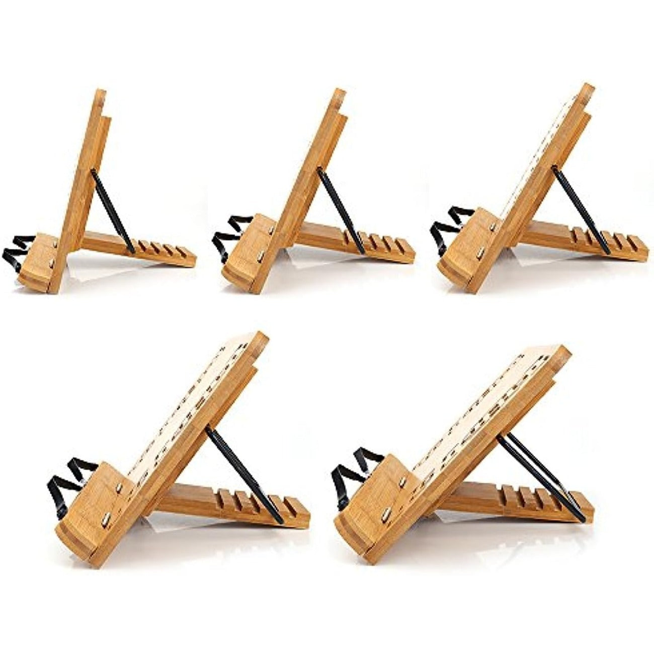 Bamboo Book Stand Cookbook Holder Reading Desk Bookrest