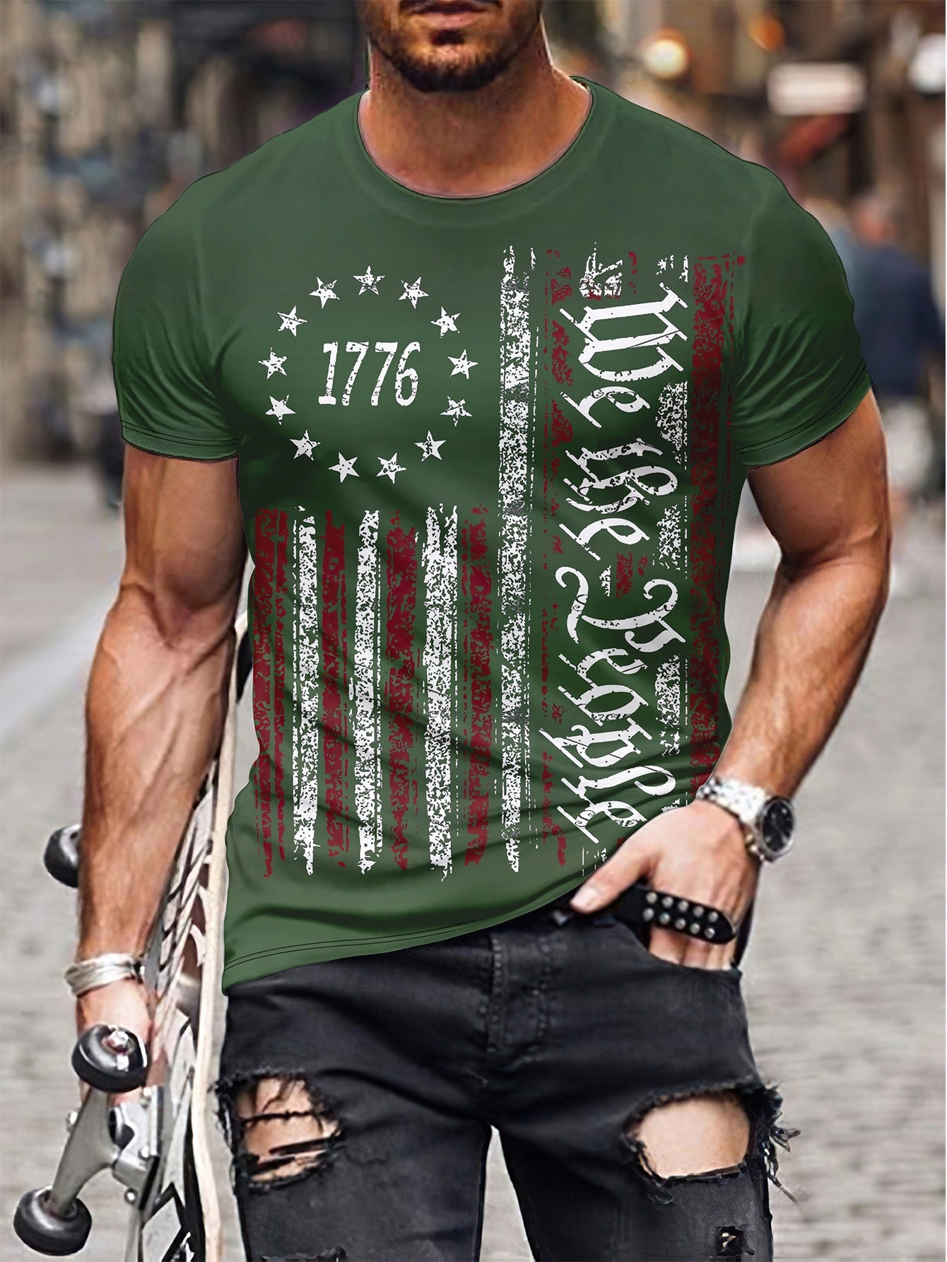 Eagle & Snake Print Men's Long Sleeve Novelty T-shirt for Autumn