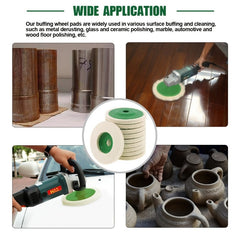 10pcs Mirror Polishing Wheel High Density Fine Wool Pad For Grinding & Buffing