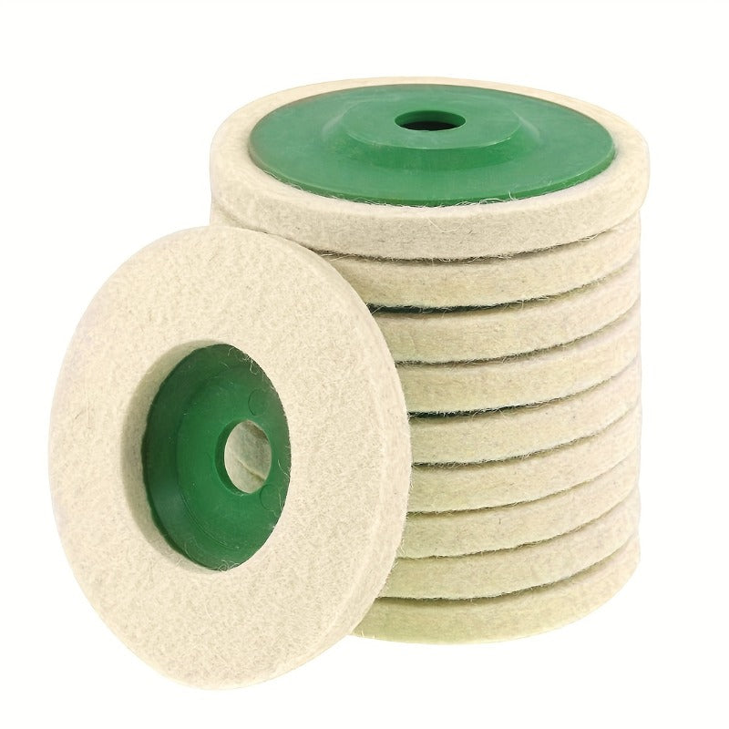 10pcs Mirror Polishing Wheel High Density Fine Wool Pad For Grinding & Buffing