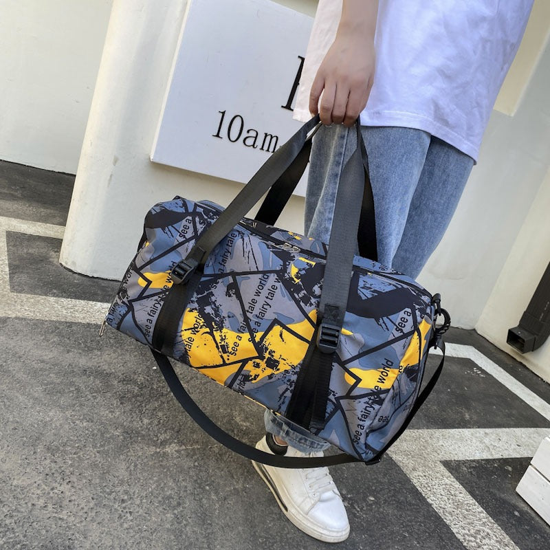 Portable Fitness Workout Sports Gym Bag Letter Graffiti Print