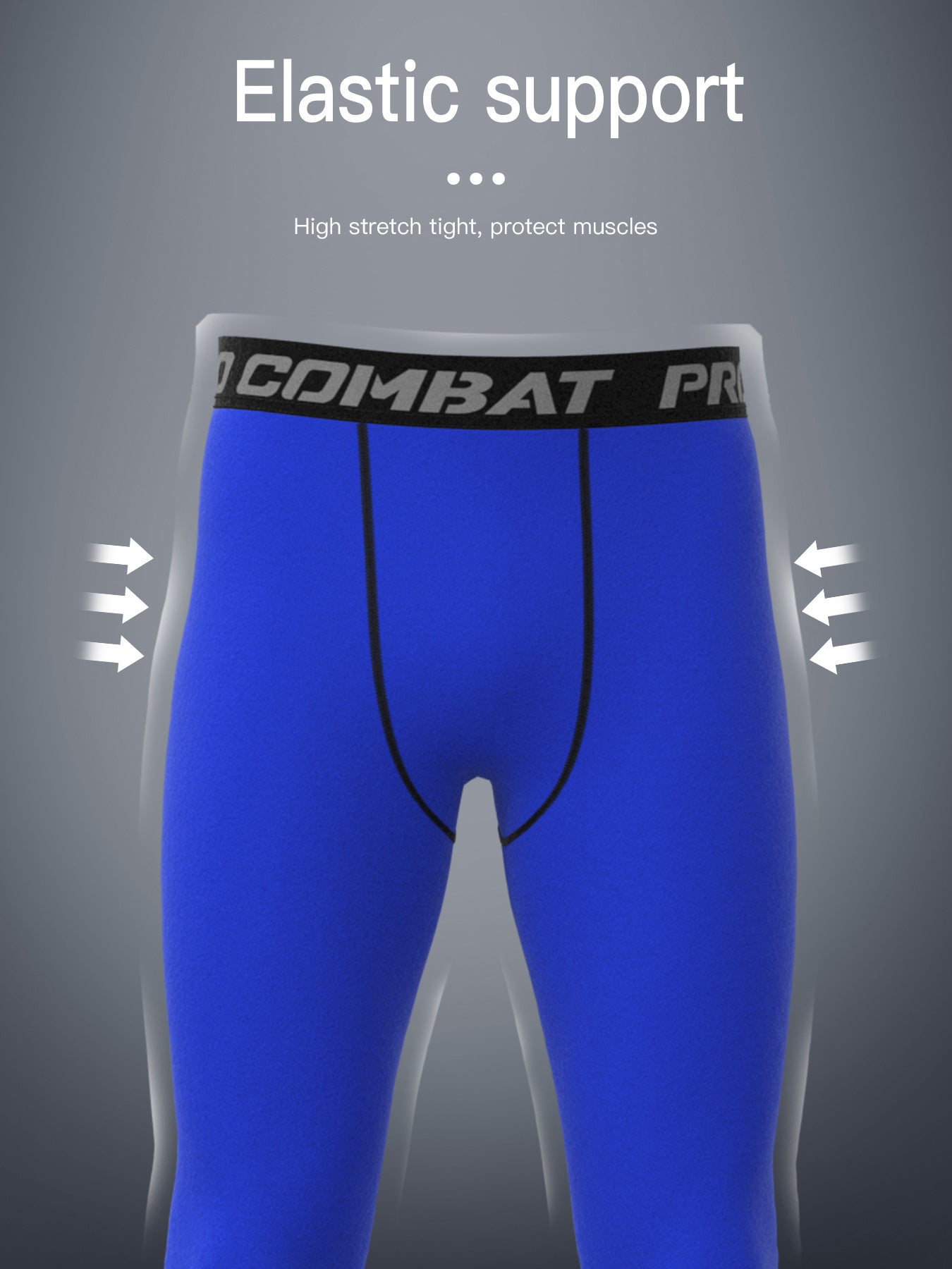 Men's Solid Sports Leggings High Stretch Compression Pants
