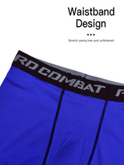 Men's Solid Sports Leggings High Stretch Compression Pants