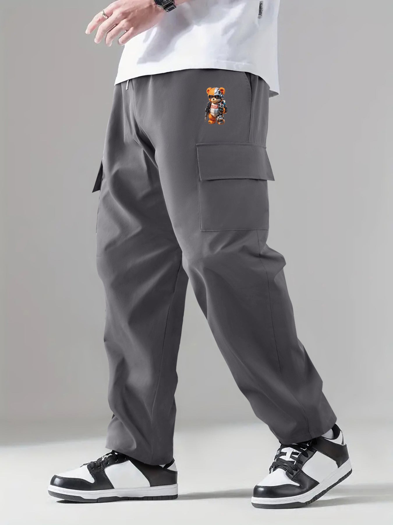 Cargo Pants Men's Flap Pocket Trousers Casual Outdoor Work Streetwear