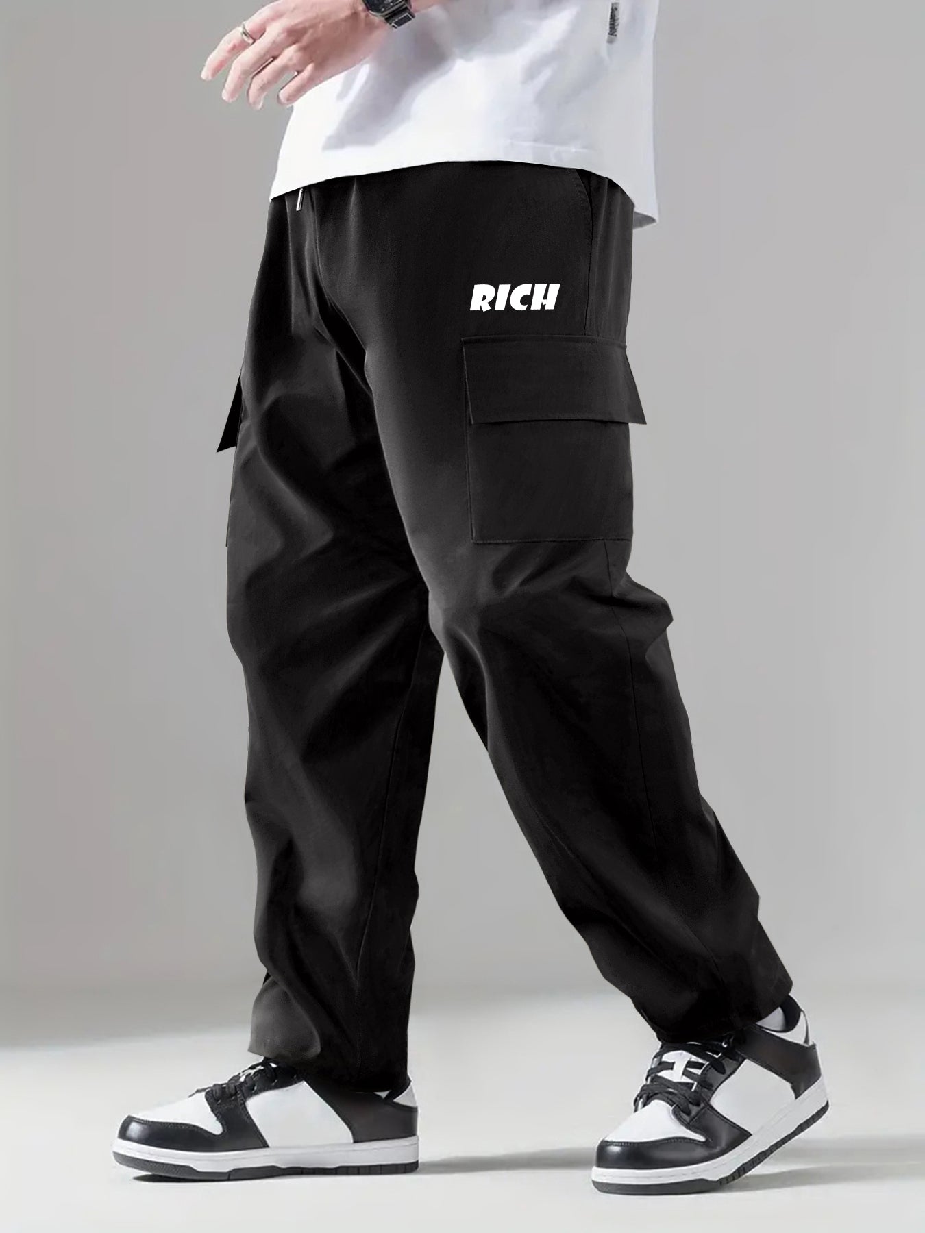 Cargo Pants Men's Flap Pocket Trousers Casual Outdoor Work Streetwear