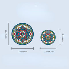 Ethnic Style Rubber Coaster Heat Resistant Tea Mat