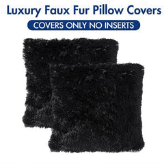 2 Pack Faux Fur Throw Pillow Cover for Fall Decor