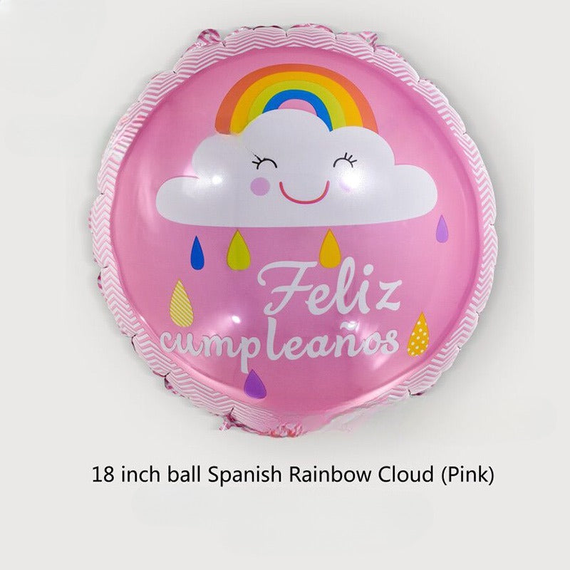 18 inch Spanish Happy Birthday Round Aluminum Foil Balloon
