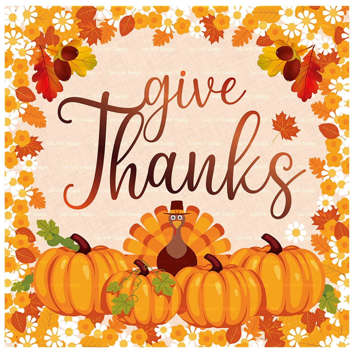 20pcs Thanksgiving Turkey Element Napkin Pumpkin Paper Towel Decorations