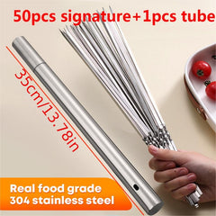 Stainless Steel Barbecue Skewers Set with Storage Tube