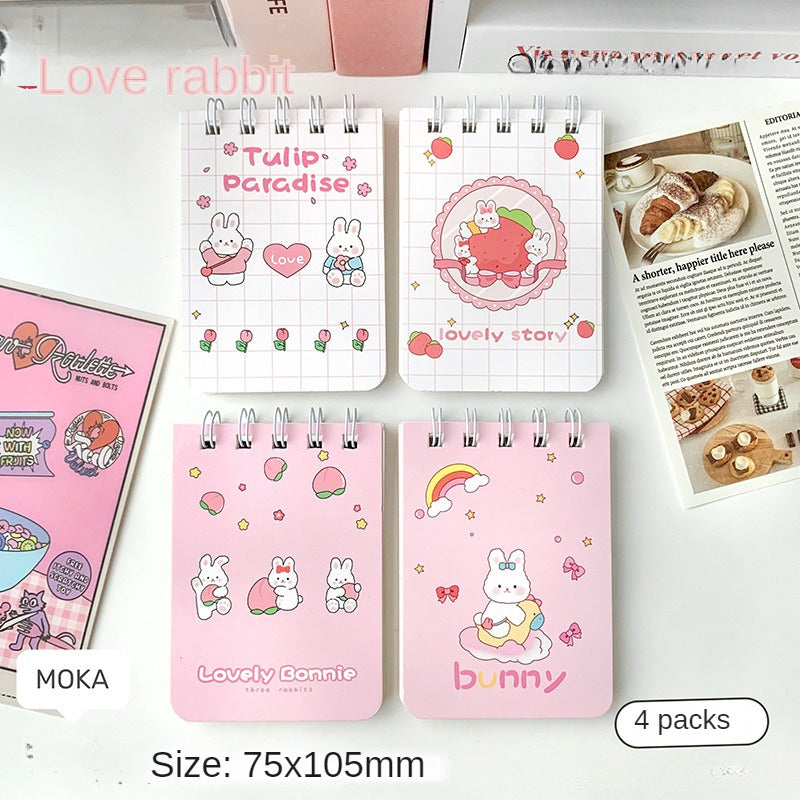 Cartoon Mini Notebook Student Pocket Journal Portable Office Notepad