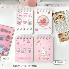 Cartoon Mini Notebook Student Pocket Journal Portable Office Notepad