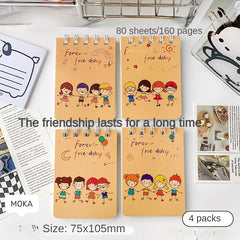 Cartoon Mini Notebook Student Pocket Journal Portable Office Notepad