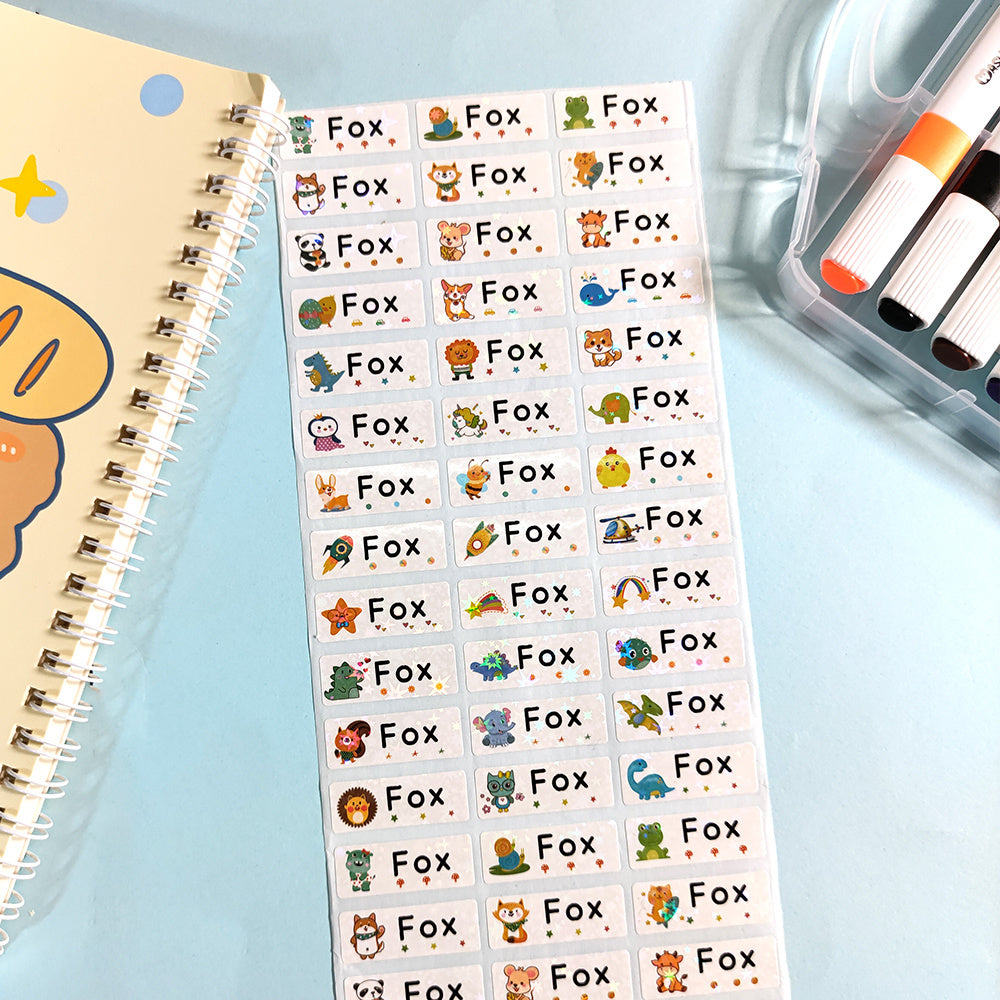Custom Waterproof Name Stickers Boy Cartoon Cars 60-240pcs