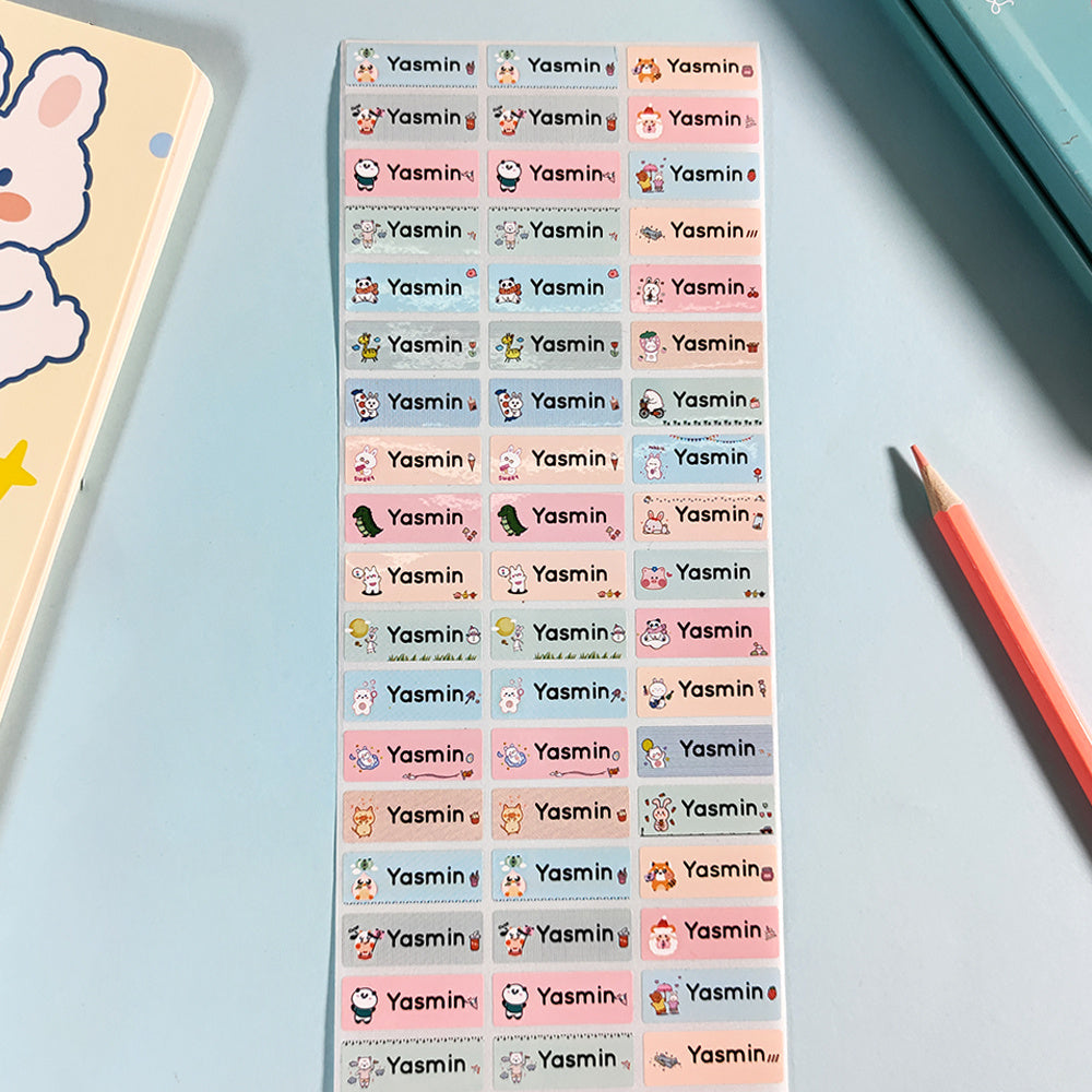Custom Waterproof Name Stickers in Spanish - 60-240pcs