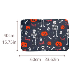 Halloween Skull Pumpkin Floor Mat Non Slip Bath Rug Machine Washable