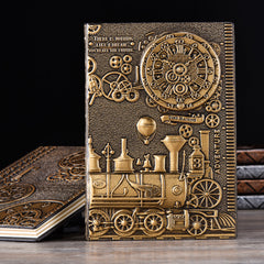 Vintage Steam Train A5 Embossed Journal Notepad