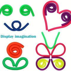 12pcs Stress Relief Fidget Toys for Kids & Adults Soft Glue Elastic Rope